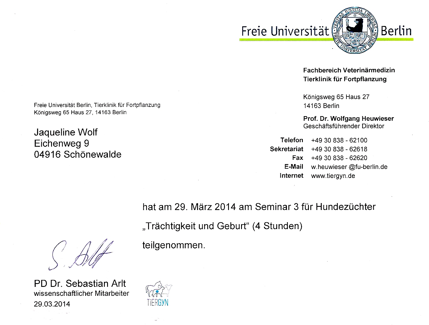 Züchterseminar 2014 TU März